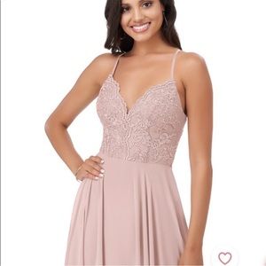 Azazie Sonya Dusty Rose Bridesmaid Dress